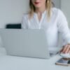 woman using laptop